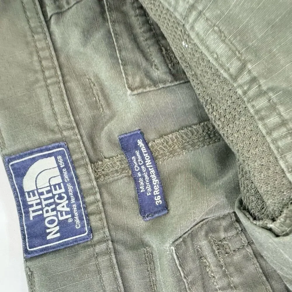 The North Face Shorts Mens 36 Regular Green‎ Cargo Hiking Olive Cotton